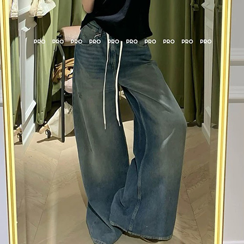 [홍콩명품.Maison Margiela] 메종마르지엘라 25SS 로고 여성 오버핏 데님 팬츠 진 청바지, BM19617, 13C, 홍콩명품의류,구매대행,온라인명품