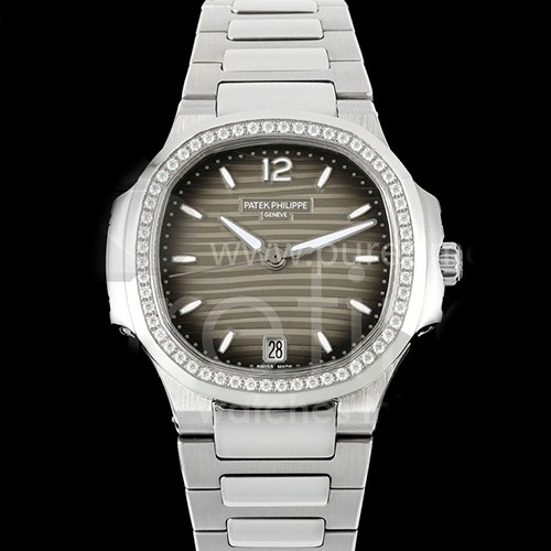 [홍콩명품시계.PATEK PHILIPPE] 파텍필립 노틸러스 7118 여성용 다이아몬드 베젤 35mm 그레이 다이얼