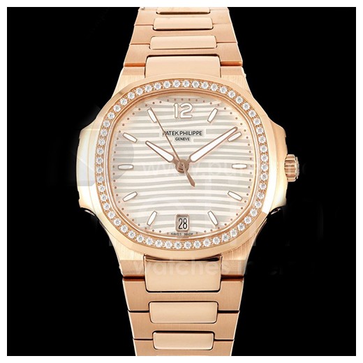 [홍콩명품시계.PATEK PHILIPPE] 파텍필립 노틸러스 7118 로즈골드 여성용 다이아몬드 베젤 35mm 실버 다이얼