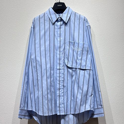 [홍콩명품,Christian Dior] 디올 25SS 로고 자수 스트라이프 남방 셔츠 (스카이블루), BM19645, KB, 홍콩명품의류,구매대행,온라인명품