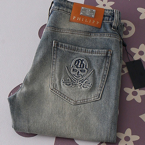 [홍콩명품.PHILIPP PLEIN] 필립플레인 25SS 로고 데님 팬츠 진 청바지, BM19649, HH, 홍콩명품의류,구매대행,온라인명품
