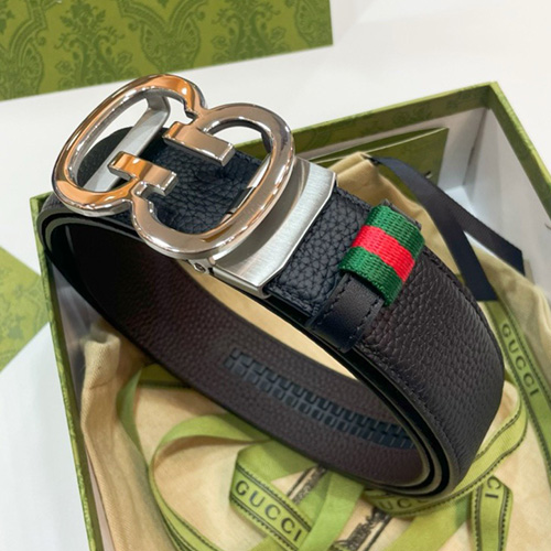 [홍콩명품.Gucci] 구찌 25SS 로고 레더 가죽 자동 벨트 (블랙-은장), 3.5cm, BT1398, BRB, 명품레플리카,인터넷쇼핑몰,남자명품,해외직구