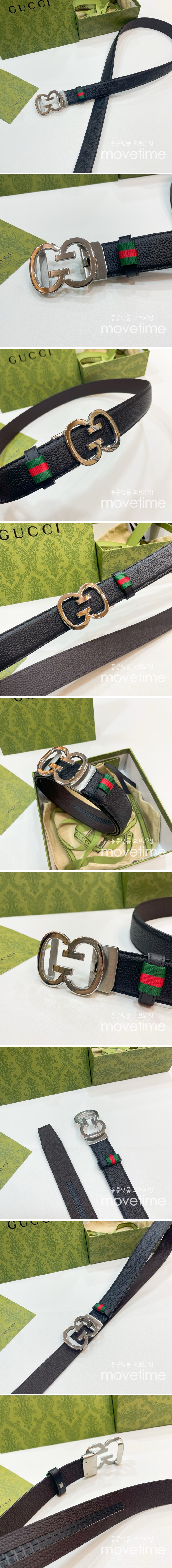 [홍콩명품.Gucci] 구찌 25SS 로고 레더 가죽 자동 벨트 (블랙-은장), 3.5cm, BT1398, BRB, 명품레플리카,인터넷쇼핑몰,남자명품,해외직구