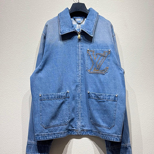[홍콩명품.LOUIS VUITTON] 루이비통 25SS 로고 데님 카라 집업 자켓, BM19791, KB, 홍콩명품의류,구매대행,온라인명품