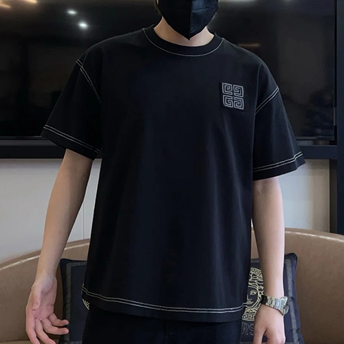 [홍콩명품.GIVENCHY] 지방시 25SS 로고 4G 자수 반팔 티셔츠 (네이비), BM19798, KB, 홍콩명품의류,구매대행,온라인명품