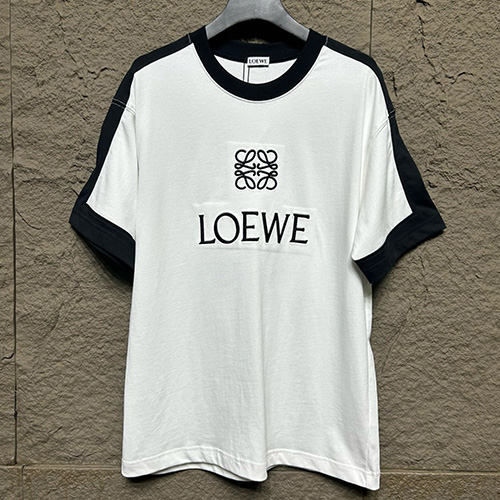 [홍콩명품.LOEWE] 로에베 25SS 로고 자수 반팔 티셔츠 (2컬러), BM19807, KB, 홍콩명품의류,구매대행,온라인명품