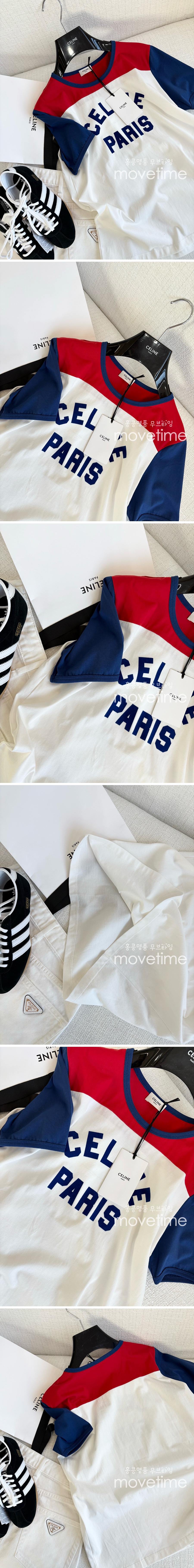 [홍콩명품.CELINE] 셀린느 25SS 로고 프린트 여성 반팔 티셔츠 (화이트), BM19832, 13C, 홍콩명품의류,구매대행,온라인명품