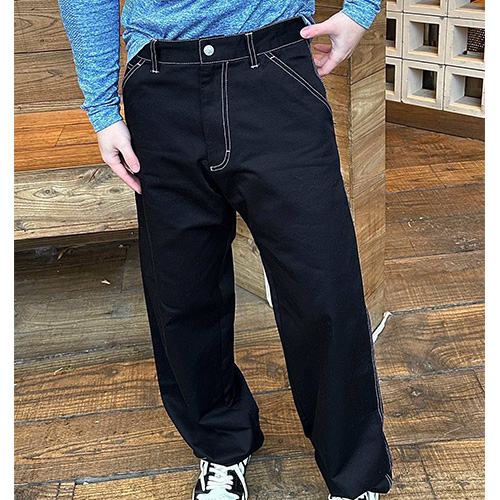 [홍콩명품,PRADA] 프라다 25SS 삼각로고 오버핏 데님 팬츠 진 청바지 (블랙), BM19857, JL, 홍콩명품의류,구매대행,온라인명품