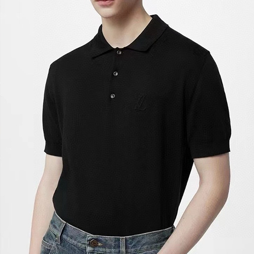 [홍콩명품.LOUIS VUITTON] 루이비통 25SS 로고 카라 폴로 반팔 티셔츠 (블랙), BM19868, JL, 홍콩명품의류,구매대행,온라인명품
