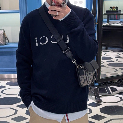 [홍콩명품.Gucci] 구찌 25SS 로고 캐시미어 니트 스웨터 (블루), BM19902, JL, 홍콩명품의류,구매대행,온라인명품