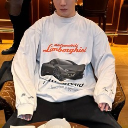 [홍콩명품.BALENCIAGA] 발렌시아가 25SS 로고 람보르기니 프린트 반팔 티셔츠 (화이트), BM19927, KK, 홍콩명품의류,구매대행,온라인명품