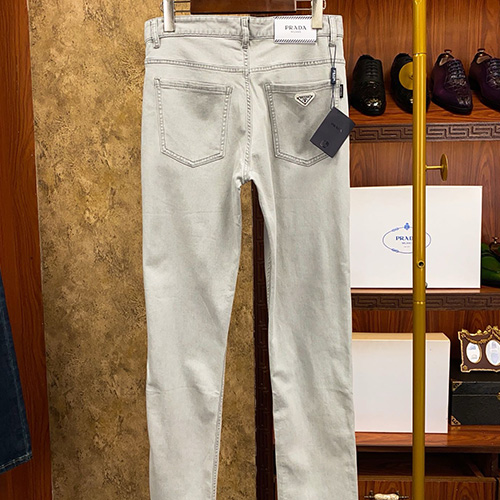[홍콩명품,PRADA] 프라다 25SS 삼각로고 데님 팬츠 진 청바지 (그레이), BM19949, S1F, 홍콩명품의류,구매대행,온라인명품