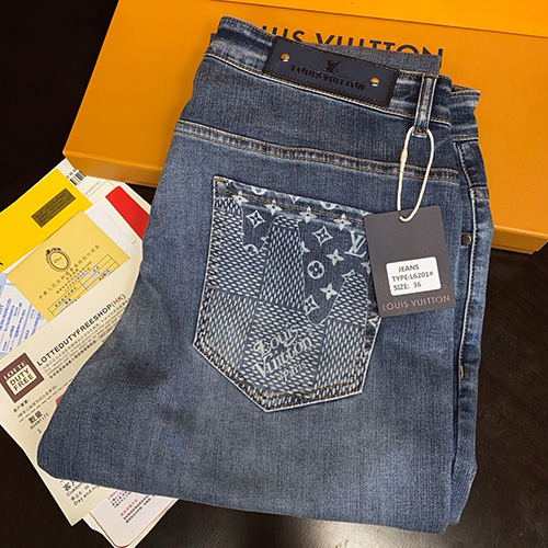 [홍콩명품.LOUIS VUITTON] 루이비통 25SS 로고 데님 팬츠 진 청바지, BM19959, S1F, 홍콩명품의류,구매대행,온라인명품