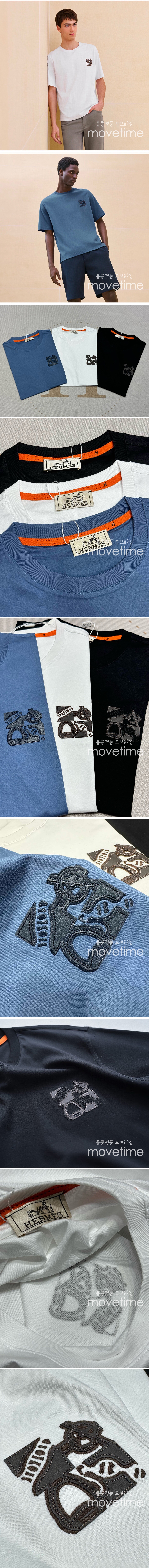 [홍콩명품.Hermes] 에르메스 25SS 로고 래더 반팔 티셔츠 (3컬러), BM20019, JU, 홍콩명품의류,구매대행,온라인명품