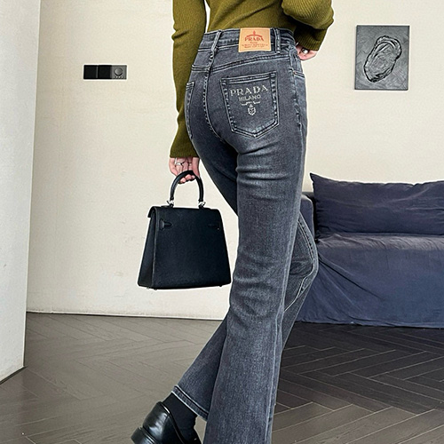 [홍콩명품,PRADA] 프라다 25SS 로고 여성 데님 팬츠 진 청바지, BM20097, CC, 홍콩명품의류,구매대행,온라인명품