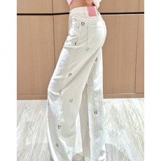 [홍콩명품,Christian Dior] 디올 25SS 로고 여성 오버핏 데님 팬츠 진 청바지 (화이트), BM20099, CC, 홍콩명품의류,구매대행,온라인명품