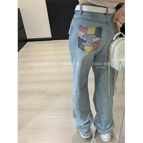 [홍콩명품.CHANEL] 샤넬 25SS 로고 여성 오버핏 데님 팬츠 진 청바지 (2컬러), BM20103, CC, 홍콩명품의류,구매대행,온라인명품