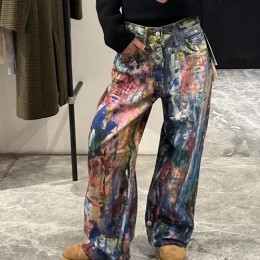 [홍콩명품.ACNE STUDIO] 아크네스튜디오 25SS 로고 그래피티 오버핏 데님 팬츠 진 청바지, BM20150, KB, 홍콩명품의류,구매대행,온라인명품