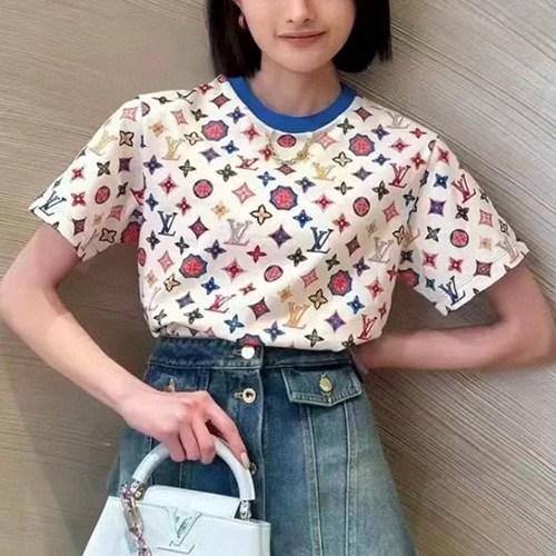 [홍콩명품.LOUIS VUITTON] 루이비통 25SS 로고 여성 모노그램 반팔 티셔츠 (화이트), BM20164, KB, 홍콩명품의류,구매대행,온라인명품