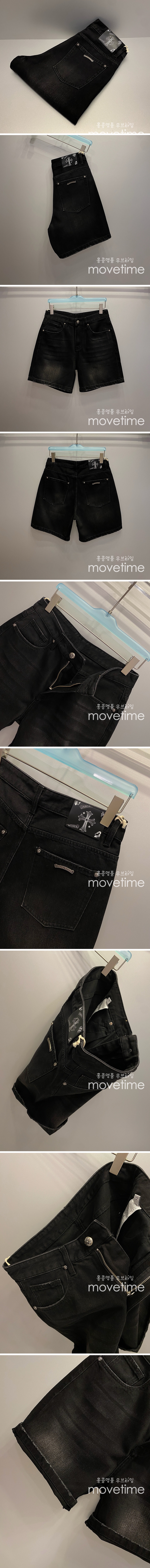 [홍콩명품.Chrome Hearts] 크롬하츠 25SS 로고 데님 쇼츠 반바지 (블랙), BM20224, JU, 홍콩명품의류,구매대행,온라인명품