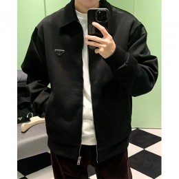 [홍콩명품,PRADA] 프라다 25SS 삼각로고 카라 봄버 자켓 (블랙), BM20227, JL, 홍콩명품의류,구매대행,온라인명품