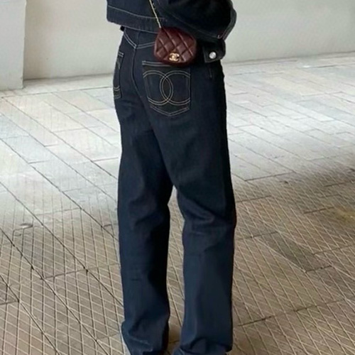 [홍콩명품.CHANEL] 샤넬 25SS 로고 여성 데님 팬츠 진 청바지, BM20297, SS, 홍콩명품의류,구매대행,온라인명품