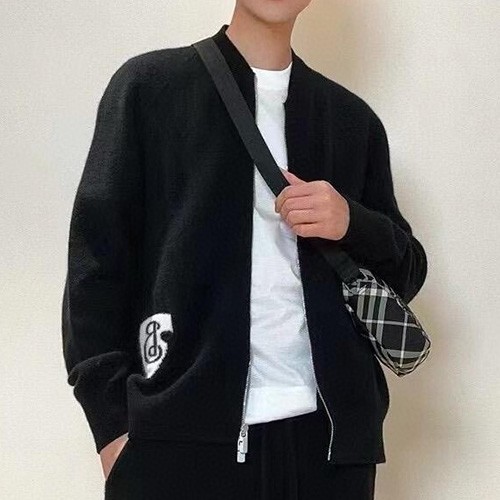 [홍콩명품.Burberry] 버버리 25SS 로고 V넥 니트 집업 자켓 (블랙), BM20329, JL, 홍콩명품의류,구매대행,온라인명품