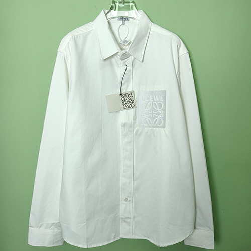 [홍콩명품.LOEWE] 로에베 25SS 로고 포켓 남방 셔츠 (화이트), BM20338, JL, 홍콩명품의류,구매대행,온라인명품
