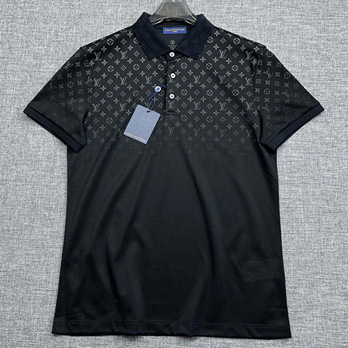 [홍콩명품.LOUIS VUITTON] 루이비통 25SS 로고 모노그램 그라데이션 카라 폴로 반팔 티셔츠 (블랙), BM20398, JQ, 홍콩명품의류,구매대행,온라인명품