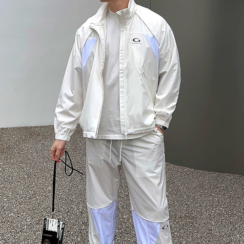 [홍콩명품.BALENCIAGA] 발렌시아가 25SS 로고 바람막이 자켓 + 팬츠 바지 상하의 세트 (2컬러), BM20419, G5, 홍콩명품의류,구매대행,온라인명품