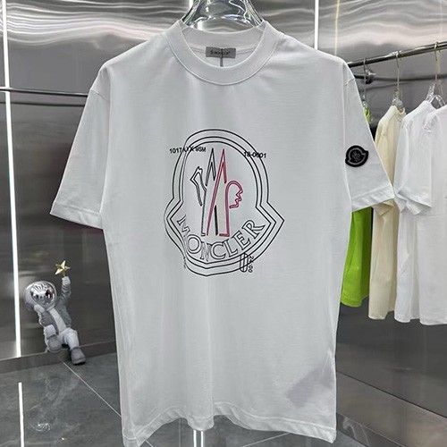 [홍콩명품.MONCLER] 몽클레어 25SS 로고 그래픽 프린트 반팔 티셔츠 (화이트), BM20420, G5, 홍콩명품의류,구매대행,온라인명품