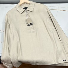 [홍콩명품.TOM FORD] 톰포드 25SS 로고 하프지퍼 린넨 카라 폴로 긴팔 티셔츠 (베이지), BM20493, B&G, 홍콩명품의류,구매대행,온라인명품