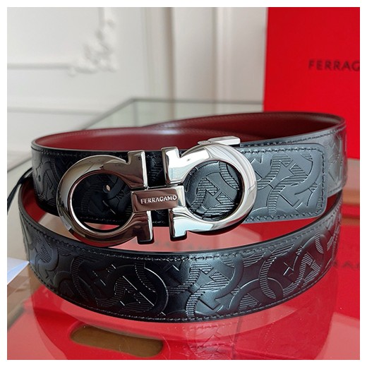 [홍콩명품.FERRAGAMO] 페레가모 25SS 로고 간치니 패턴 레더 가죽 벨트 (블랙-은장), BT1427, JX, 명품레플리카,인터넷쇼핑몰,남자명품,해외직구