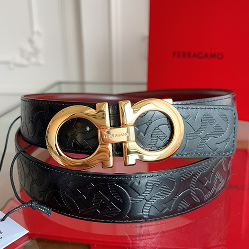 [홍콩명품.FERRAGAMO] 페레가모 25SS 로고 간치니 패턴 레더 가죽 벨트 (블랙-금장), BT1428, JX, 명품레플리카,인터넷쇼핑몰,남자명품,해외직구