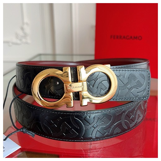 [홍콩명품.FERRAGAMO] 페레가모 25SS 로고 간치니 패턴 레더 가죽 벨트 (블랙-금장), BT1428, JX, 명품레플리카,인터넷쇼핑몰,남자명품,해외직구