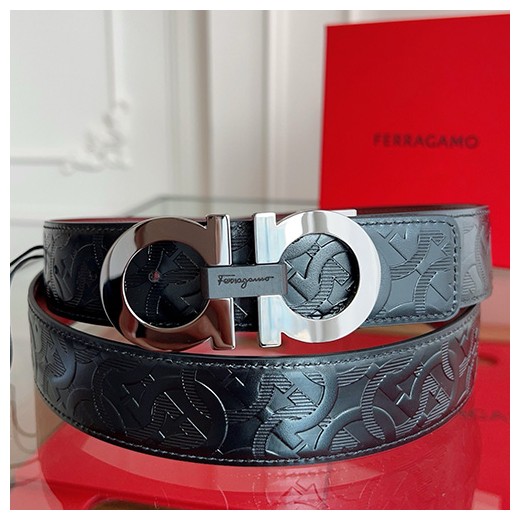 [홍콩명품.FERRAGAMO] 페레가모 25SS 로고 간치니 패턴 레더 가죽 벨트 (블랙-은장), BT1429, JX, 명품레플리카,인터넷쇼핑몰,남자명품,해외직구