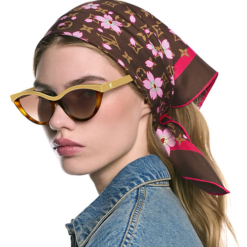 [홍콩명품.LOUIS VUITTON] 루이비통 25SS 로고 모노그램 Cherry Blossom 90-90 실크 스카프 머플러 (핑크), ET2879, JX, 홍콩명품의류,구매대행,온라인명품
