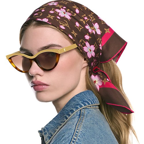 [홍콩명품.LOUIS VUITTON] 루이비통 25SS 로고 모노그램 Cherry Blossom 90-90 실크 스카프 머플러 (핑크), ET2879, JX, 홍콩명품의류,구매대행,온라인명품