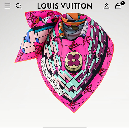 [홍콩명품.LOUIS VUITTON] 루이비통 25SS 로고 Maze of Precious 90-90 실크 스카프 머플러 (핑크), ET2887, JX, 홍콩명품의류,구매대행,온라인명품