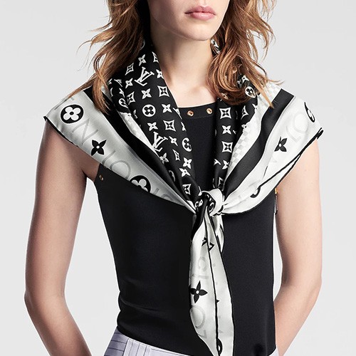 [홍콩명품.LOUIS VUITTON] 루이비통 25SS 로고 모노그램 Infinity 90-90 실크 스카프 머플러 (블랙), ET2942, JX, 홍콩명품의류,구매대행,온라인명품