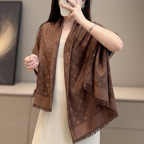 [홍콩명품.LOUIS VUITTON] 루이비통 25SS 로고 모노그램 클래식 숄 140-140 스카프 머플러 M77356 (브라운), ET2959, JX, 홍콩명품의류,구매대행,온라인명품