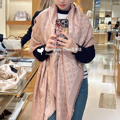 [홍콩명품.LOUIS VUITTON] 루이비통 25SS 로고 모노그램 클래식 숄 140-140 스카프 머플러 M71376 (핑크), ET2971, JX, 홍콩명품의류,구매대행,온라인명품