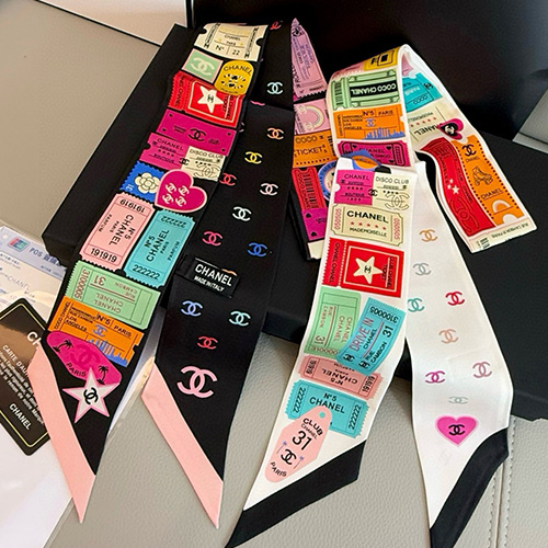 [홍콩명품.CHANEL] 샤넬 25SS 로고 Twilly 6-120 실크 스카프 머플러 (2컬러), ET2987, JX, 홍콩명품의류,구매대행,온라인명품