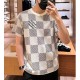 [홍콩명품.LOUIS VUITTON] 루이비통 25SS 로고 다미에 니트 반팔 티셔츠 (화이트), BM20557, JL, 홍콩명품의류,구매대행,온라인명품