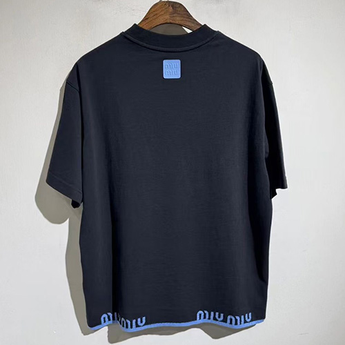 [홍콩명품,MIU MIU] 미우미우 25SS 로고 반팔 티셔츠 (2컬러), BM20607, X2, 홍콩명품의류,구매대행,온라인명품