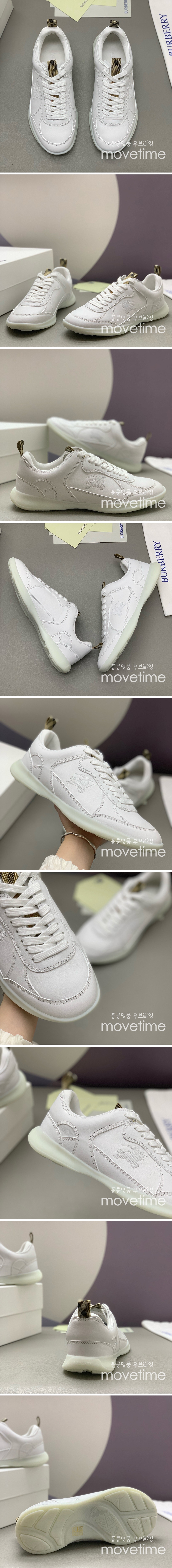 [홍콩명품.Burberry] 버버리 25SS 로고 레더 가죽 스니커즈 운동화 (화이트), SE4753, PMD, 명품스니커즈,운동화,구두,로퍼,하이탑,신발