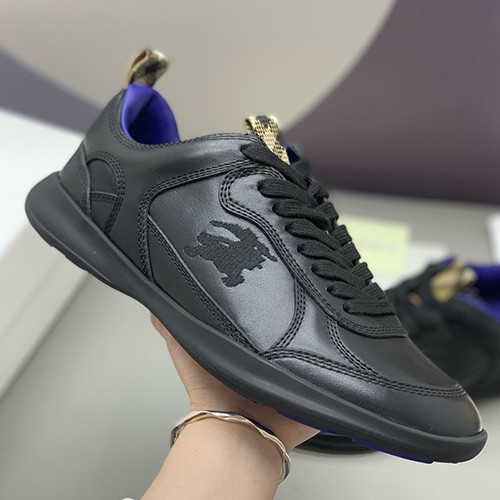 [홍콩명품.Burberry] 버버리 25SS 로고 레더 가죽 스니커즈 운동화 (블랙), SE4755, PMD, 명품스니커즈,운동화,구두,로퍼,하이탑,신발