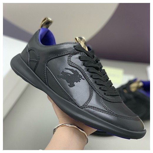 [홍콩명품.Burberry] 버버리 25SS 로고 레더 가죽 스니커즈 운동화 (블랙), SE4755, PMD, 명품스니커즈,운동화,구두,로퍼,하이탑,신발