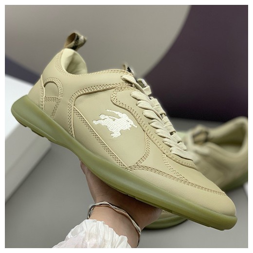 [홍콩명품.Burberry] 버버리 25SS 로고 레더 가죽 스니커즈 운동화 (베이지), SE4756, PMD, 명품스니커즈,운동화,구두,로퍼,하이탑,신발