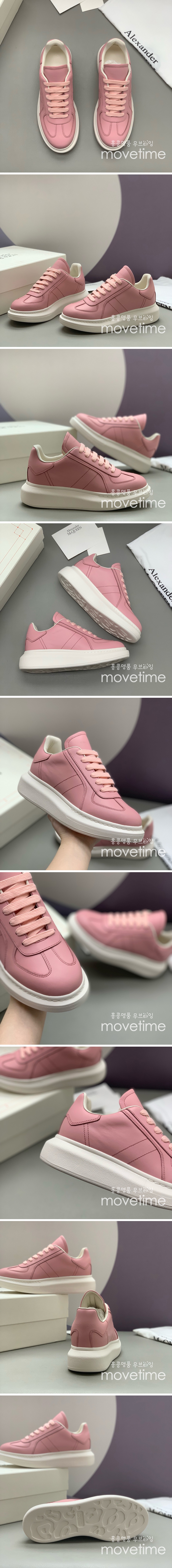 [홍콩명품.McQueen] 알렉산더맥퀸 25SS 로고 여성 레더 가죽 스니커즈 운동화 (핑크), SE4807, PMD, 명품스니커즈,운동화,구두,로퍼,하이탑,신발